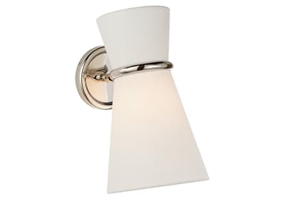 wall light in polished nickel