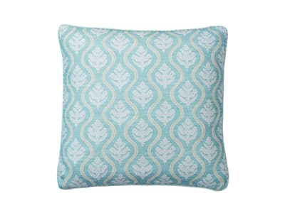 Small leaf cushion in blue-green