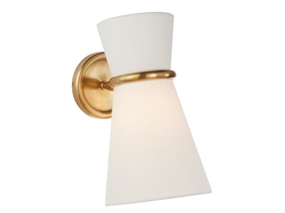 Pivoting wall light in antique brass