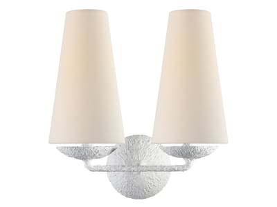 Double wall light in white plaster