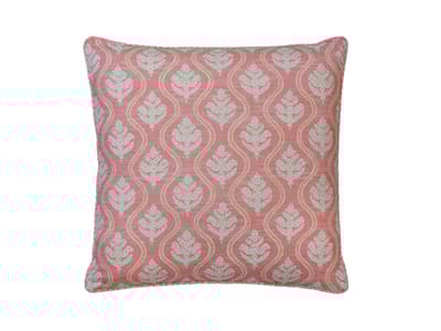 Leaf motif cushion in pink