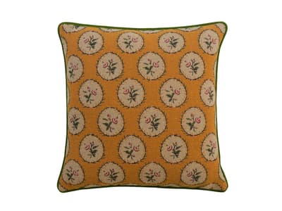 Floral cushion in yellow