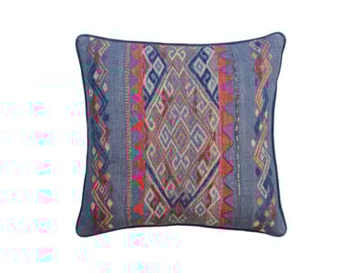 Cushion with intricate print in denim