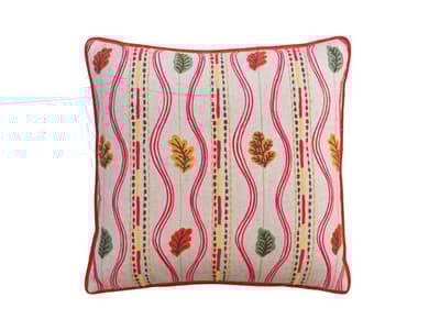 Embroidered leaves in multi