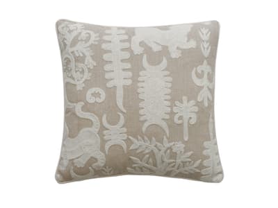 Calm stylised embroidery cushion