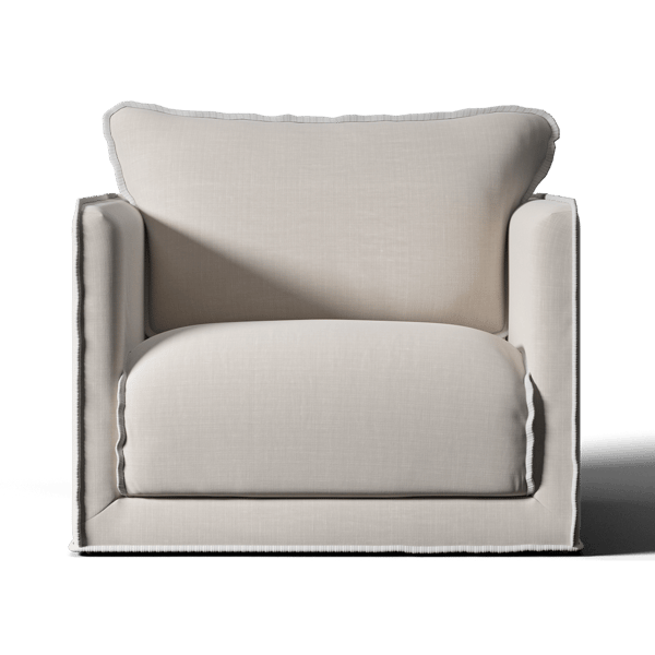 Whitecliff Chair, Loveseat, Grey/Light Neutral - Andrew Martin Timothy Oulton Linen thumbnail
