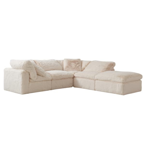 Truman Junior Sectional Sofa - Cream Fur - Andrew Martin thumbnail