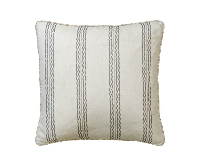 Striped linen cushion