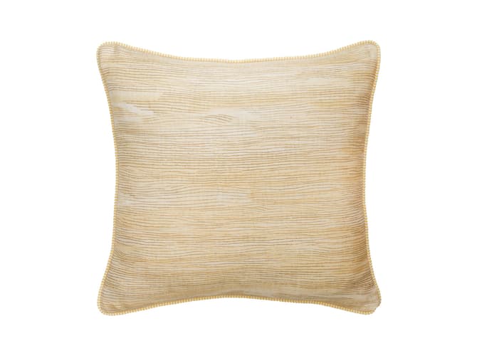 Cushion in mellow yellow brush marks