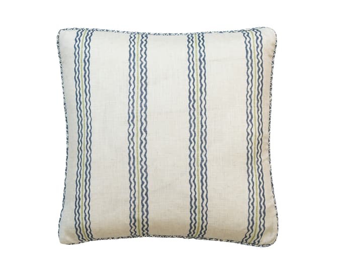 Striped linen cushion