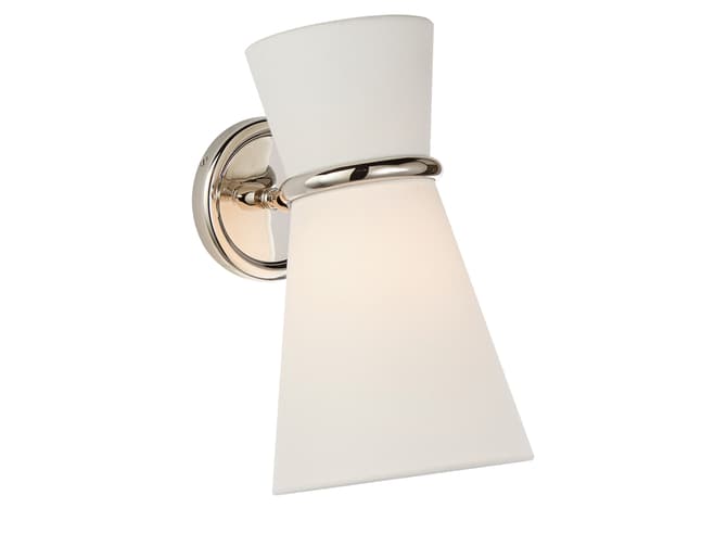 wall light in polished nickel