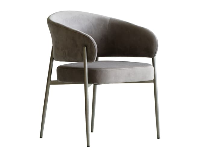 grey velvet dining chair