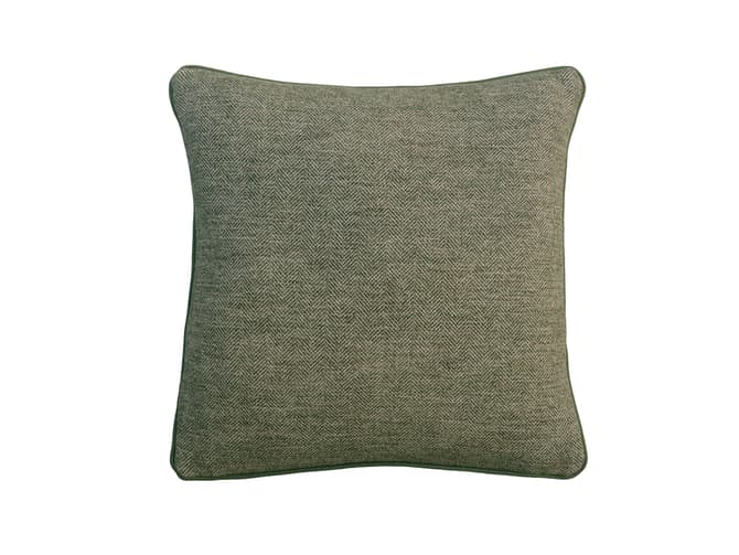 Cushion with herringbone weave in zucchini