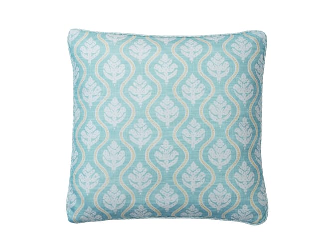 Small leaf cushion in blue-green