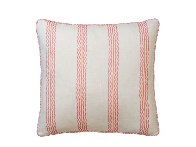 Striped linen cushion