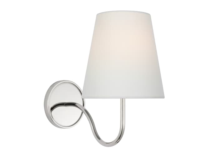 classic wall light in polished nickel