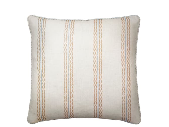 Striped linen cushion