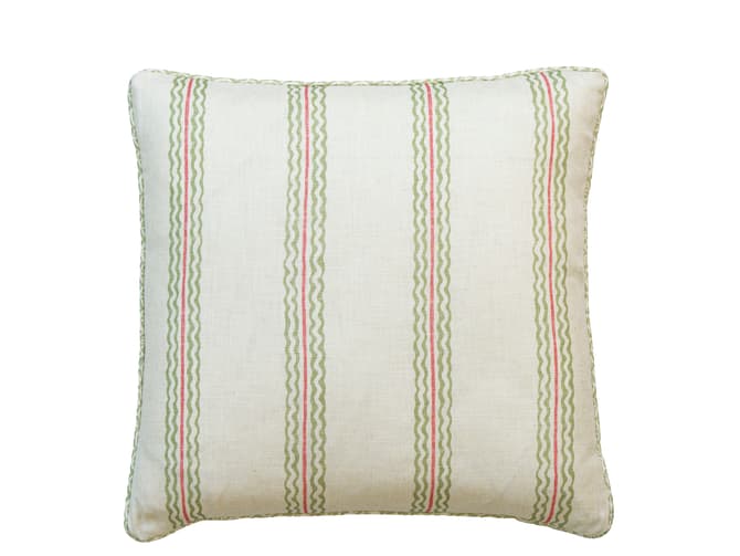 Striped linen cushion