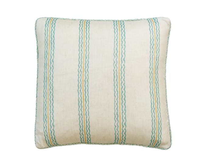 Striped linen cushion