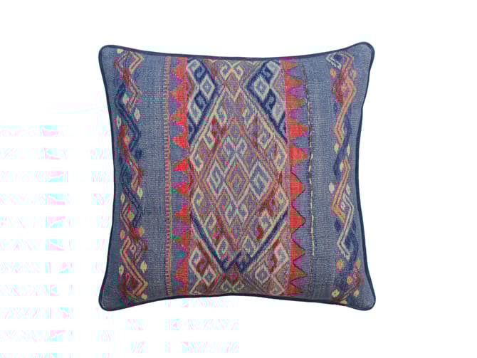 Cushion with intricate print in denim