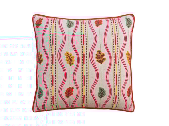 Embroidered leaves in multi