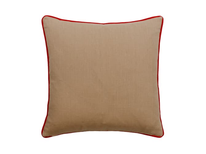 Vibrant woodland embroidery cushion