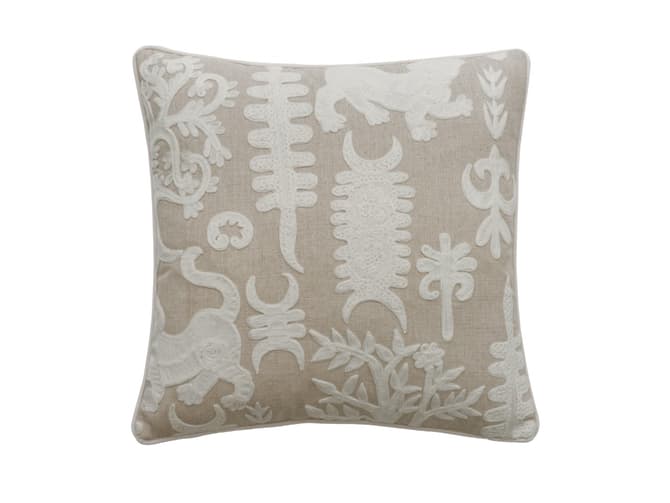 Calm stylised embroidery cushion