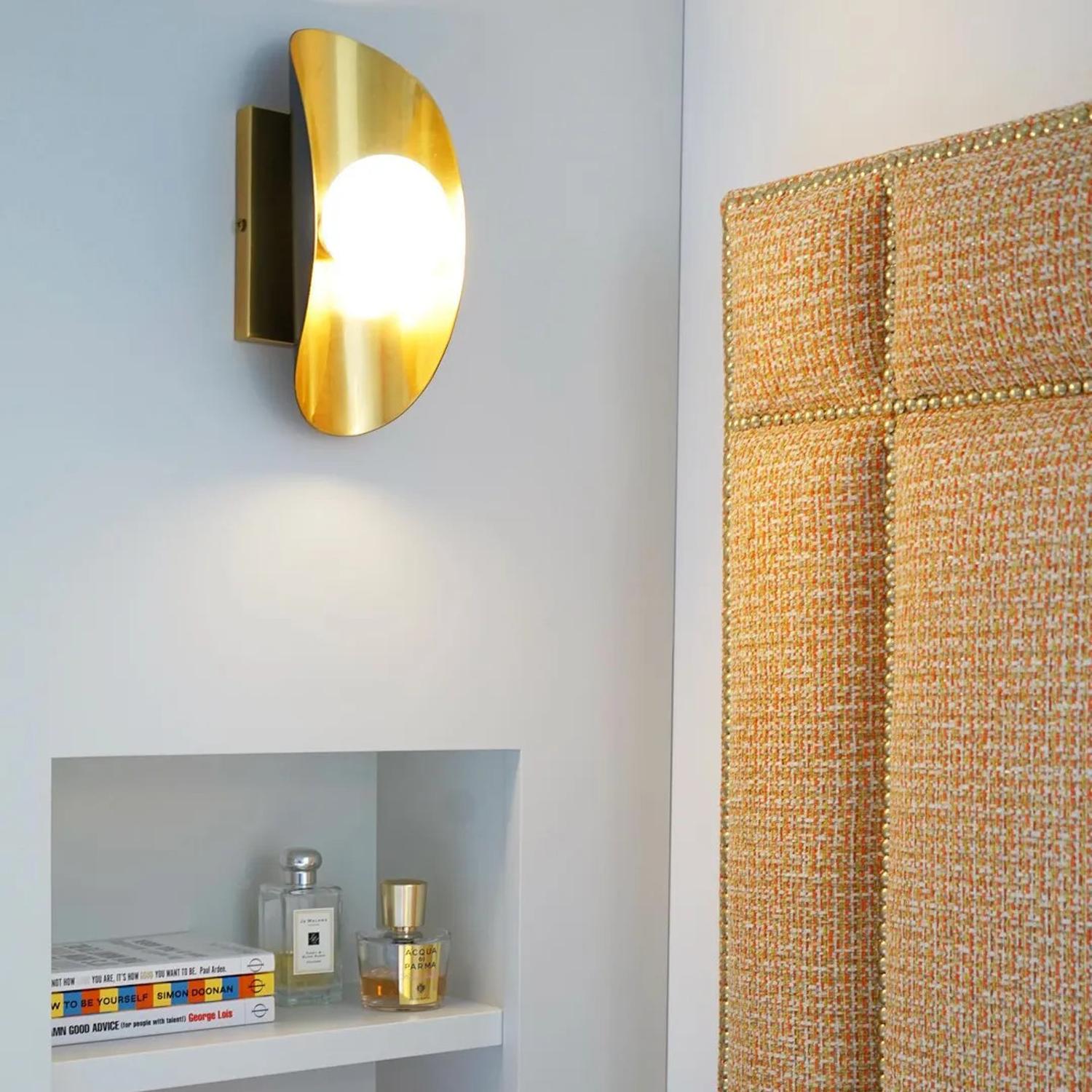 Hopper Single Wall Light Black Brass - Andrew Martin