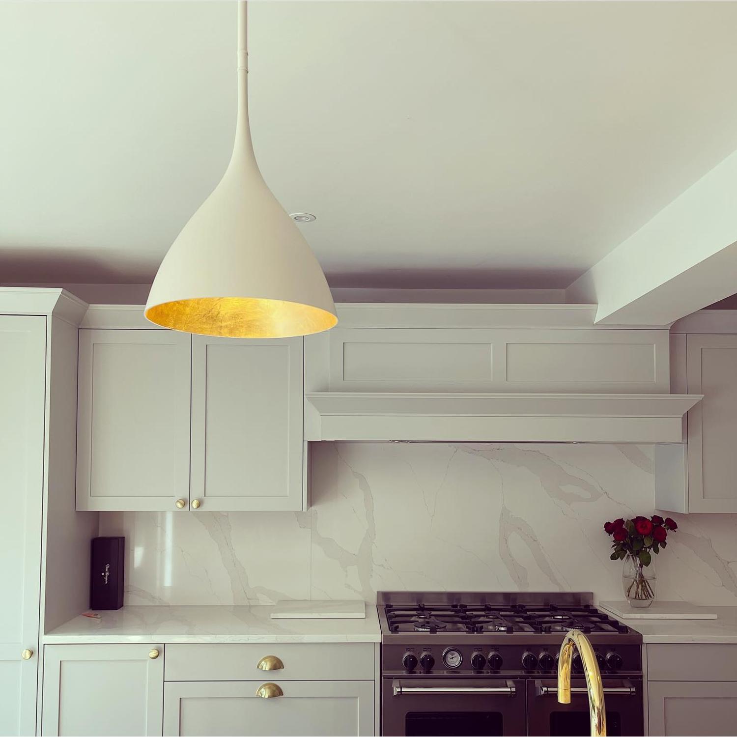 Agnes Pendant Light White Medium Plaster White - Andrew Martin