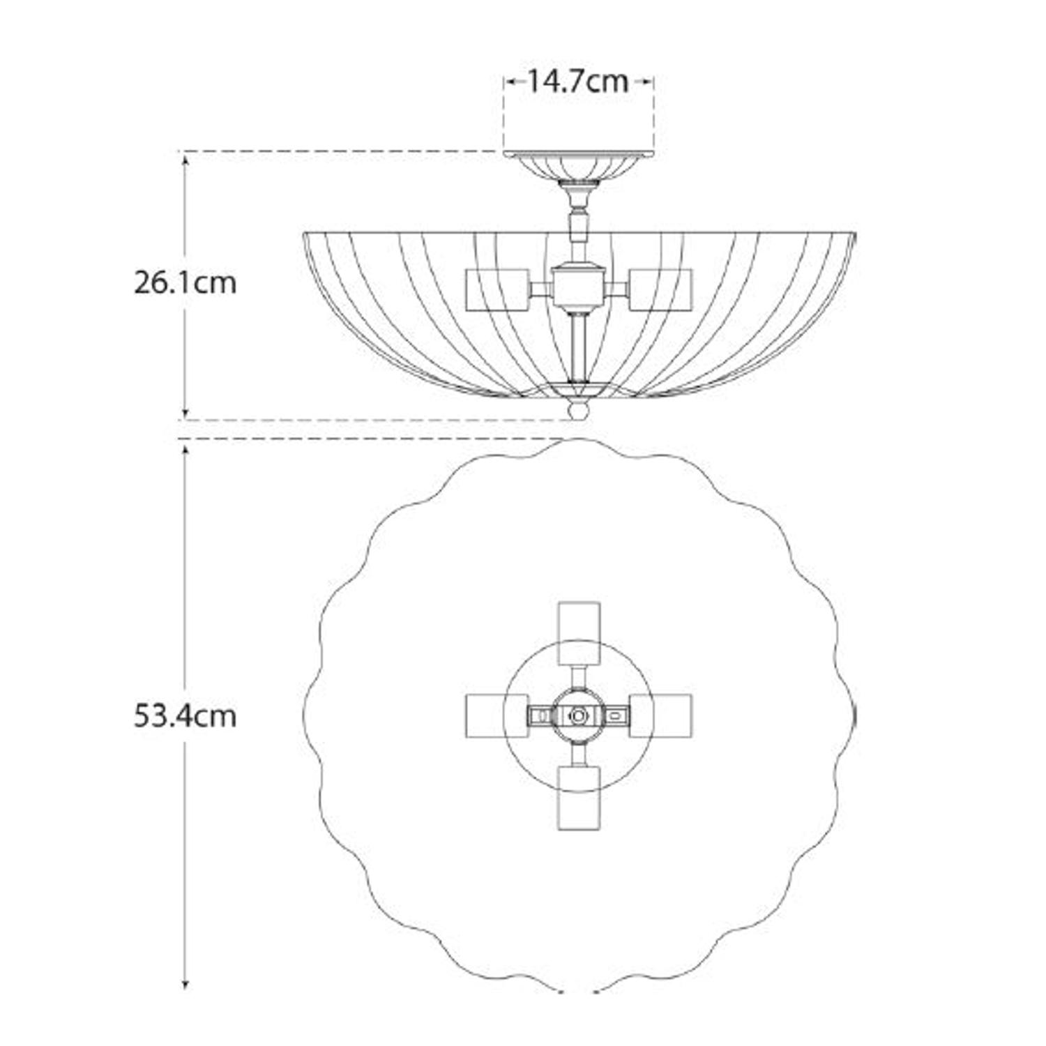 Rosehill Flush Nickel Ceiling Light Polished Nickel - Andrew Martin
