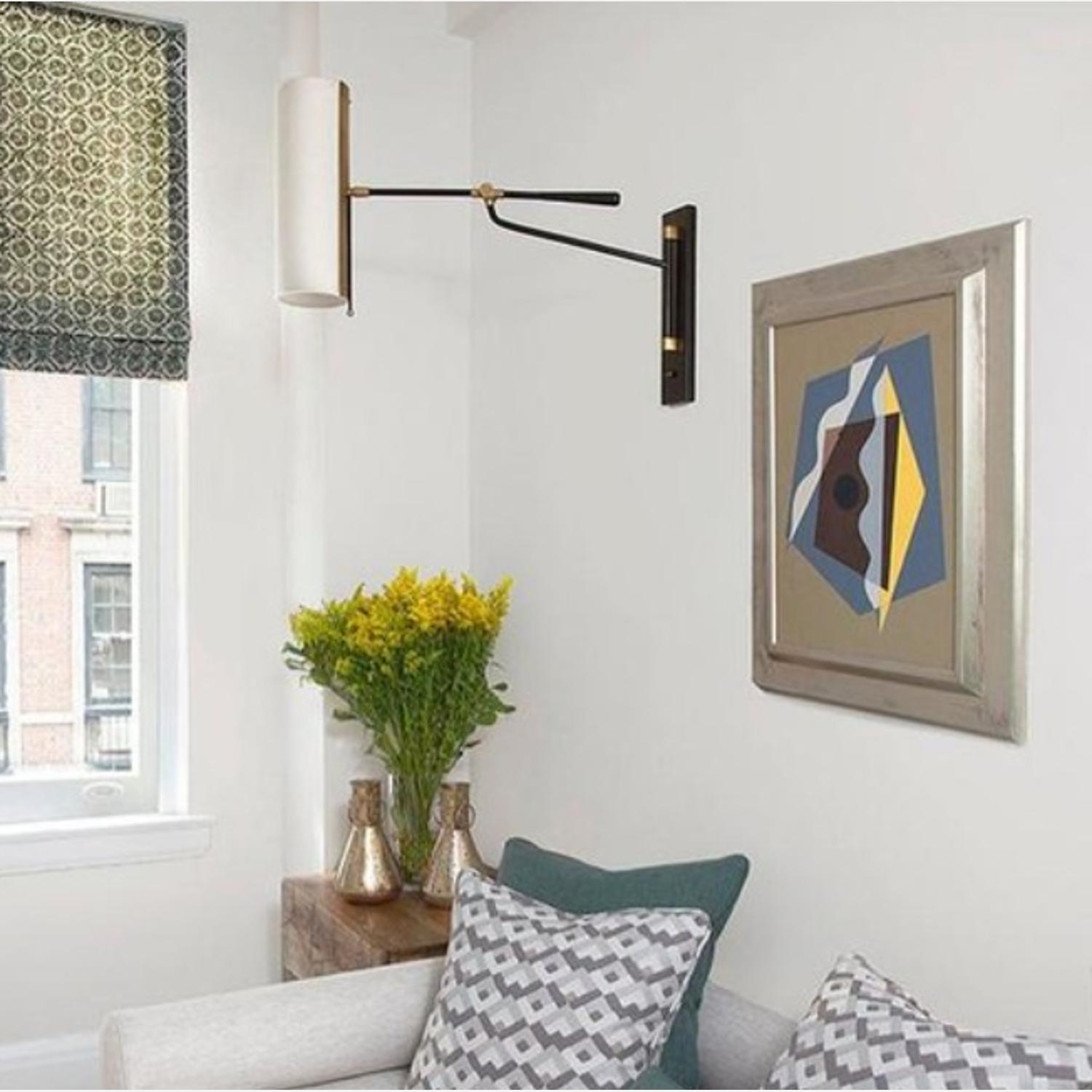 Frankfort Wall Light Iron Wall Light Antique Brass Black - Andrew Martin