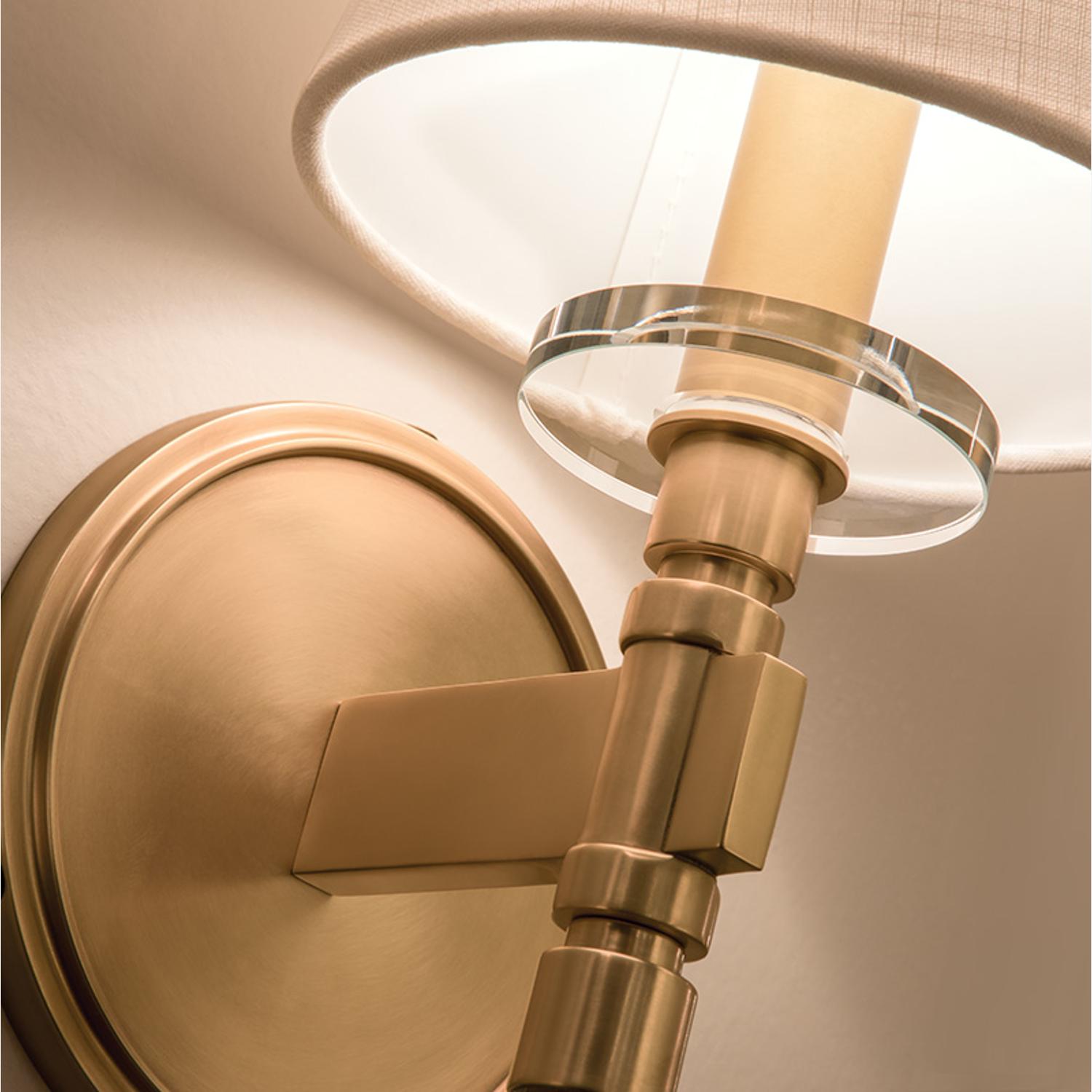 Blixen Wall Light Brass Clear White - Andrew Martin