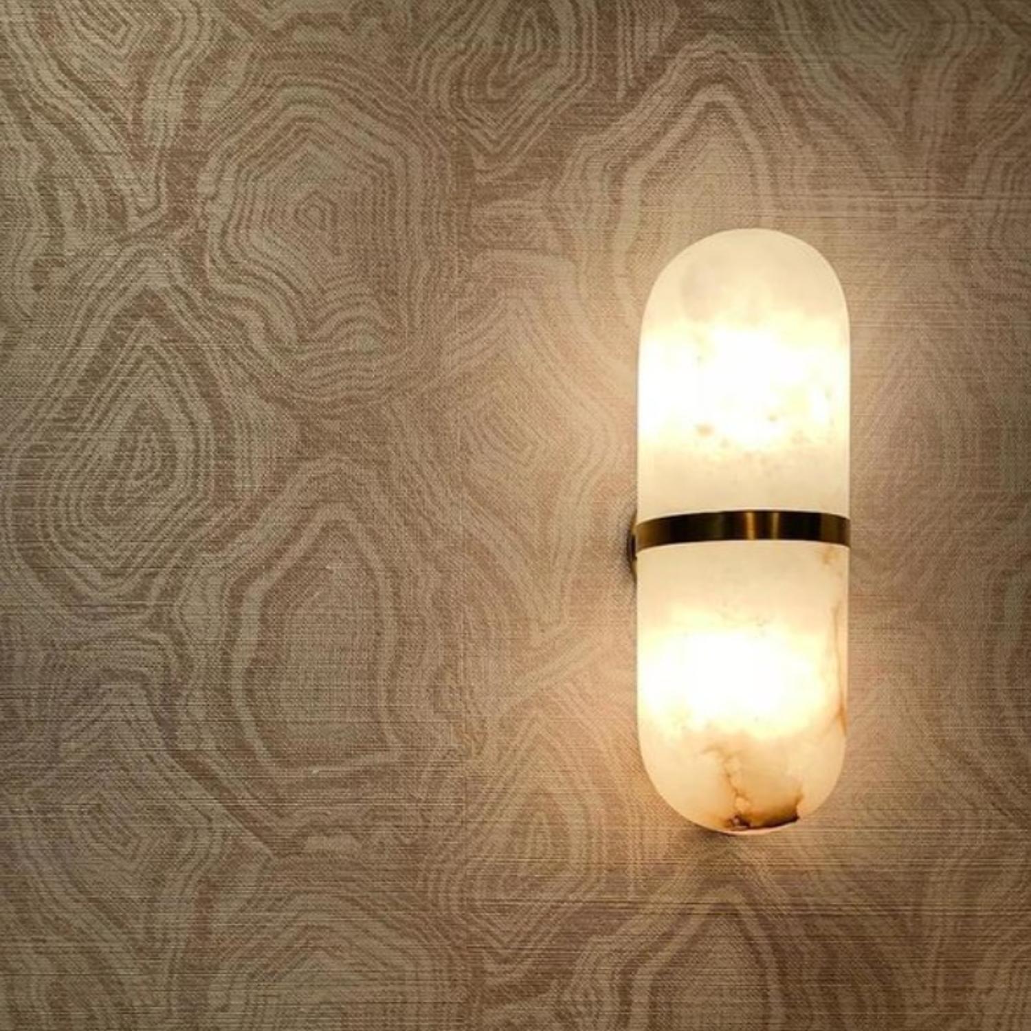 Melange Capsule Wall Light Brass Wall Light Antique-burnished Brass - Andrew Martin