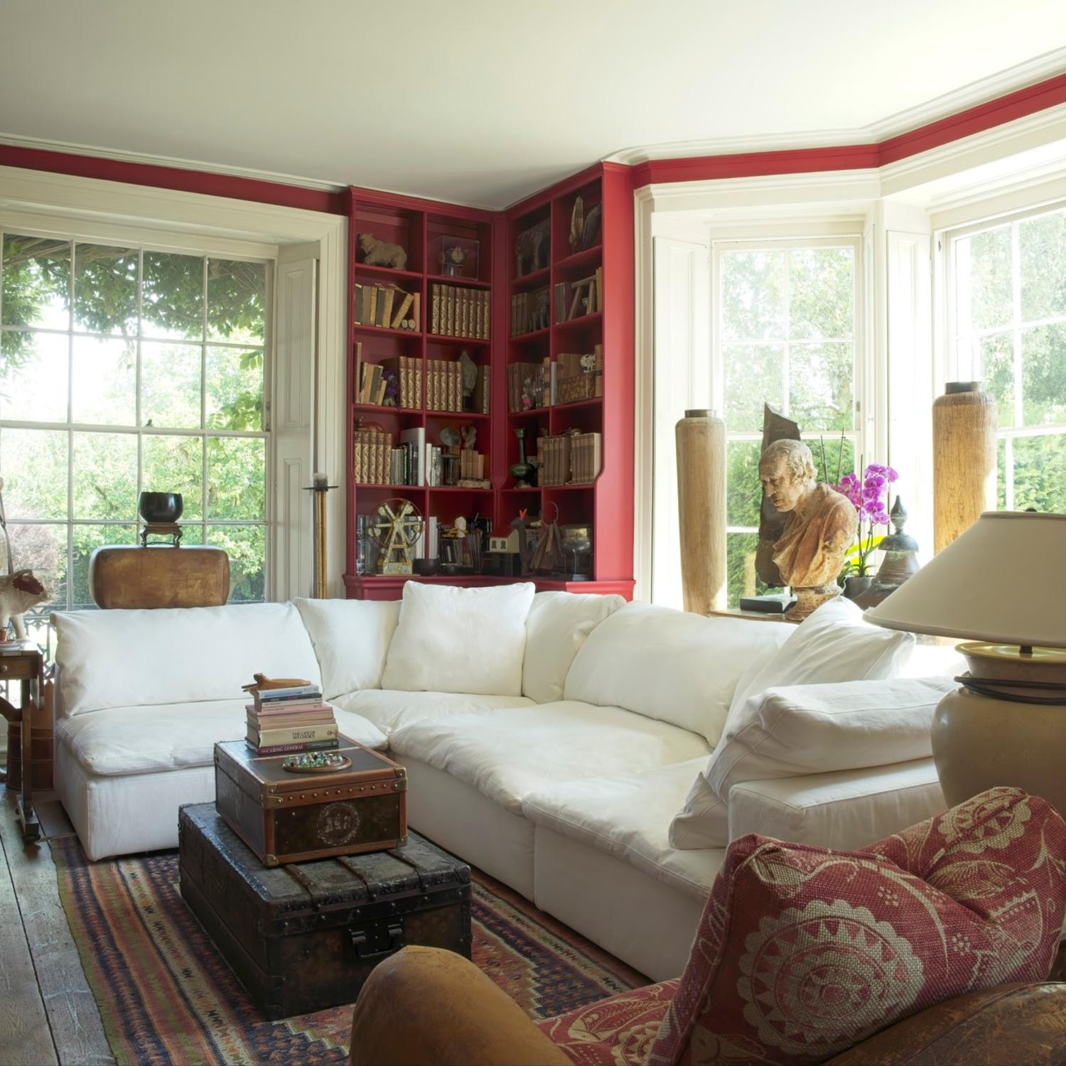 Truman Large White Linen Sectional Sofa Large Sectional Sofa Oversized Sectional Sofa White Linen Modular Seating - Andrew Martin