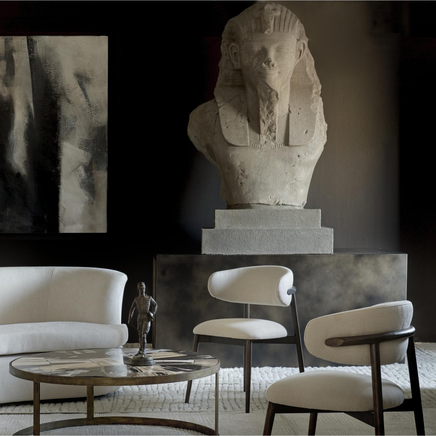 Kitty Dining Chair Dining Chair Brown Dark Neutral - Andrew Martin Linen