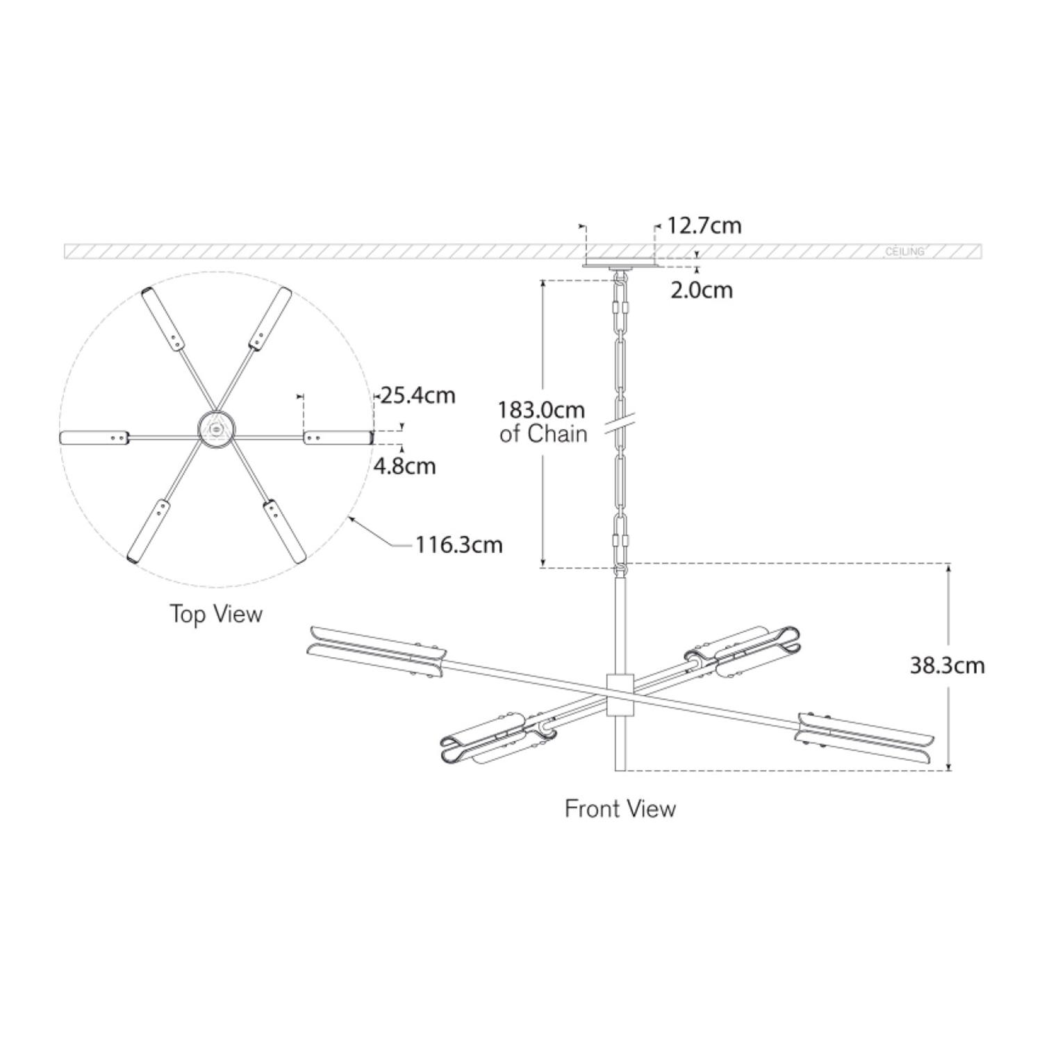 Casoria Radial Chandelier Nickel Light Polished Nickel - Andrew Martin