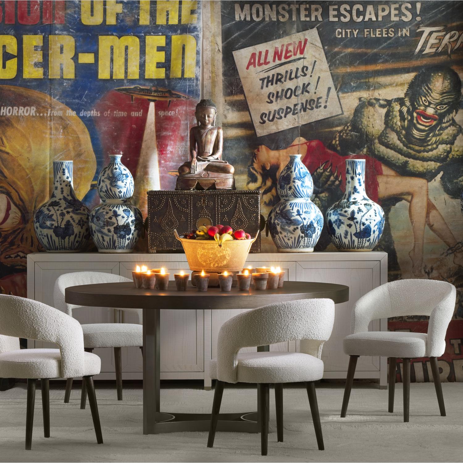 Franco Dining Chair Dining Chair Brown White - Andrew Martin Boucle