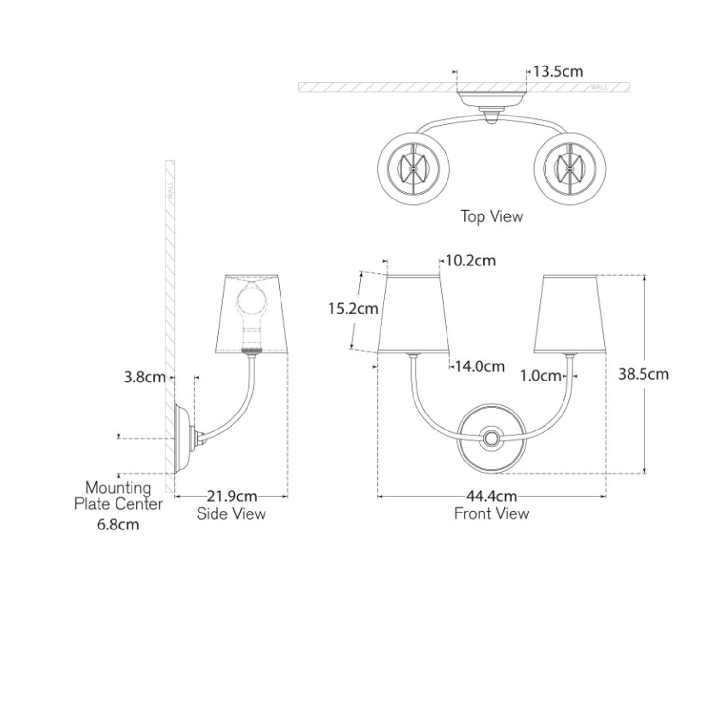 Vendome Double Wall Light Nickel Light Double Polished Nickel - Andrew Martin