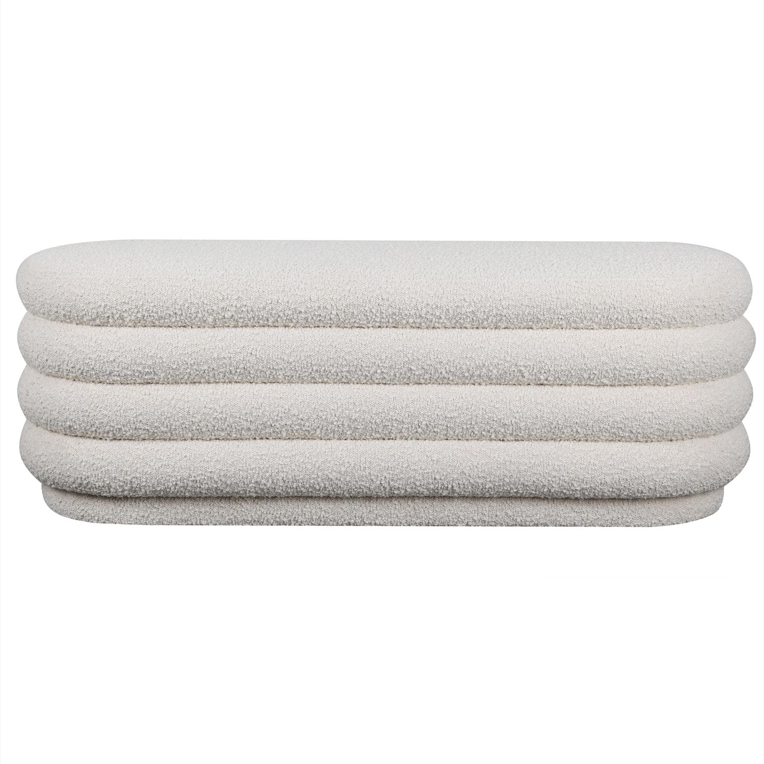 Dura Bench Ottoman White - Andrew Martin Boucle