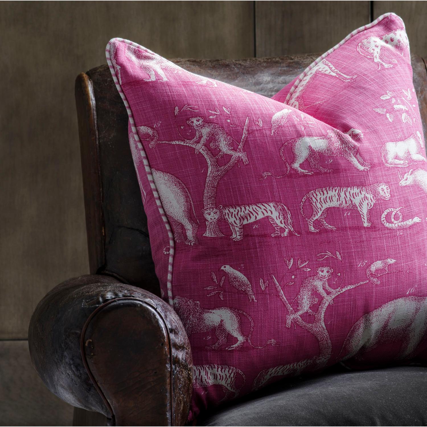 Kingdom Paradise Sustainable Feather Cushion 55cm X 55cm - Andrew Martin Eco-conscious Linen Blend Viscose Blend Animal