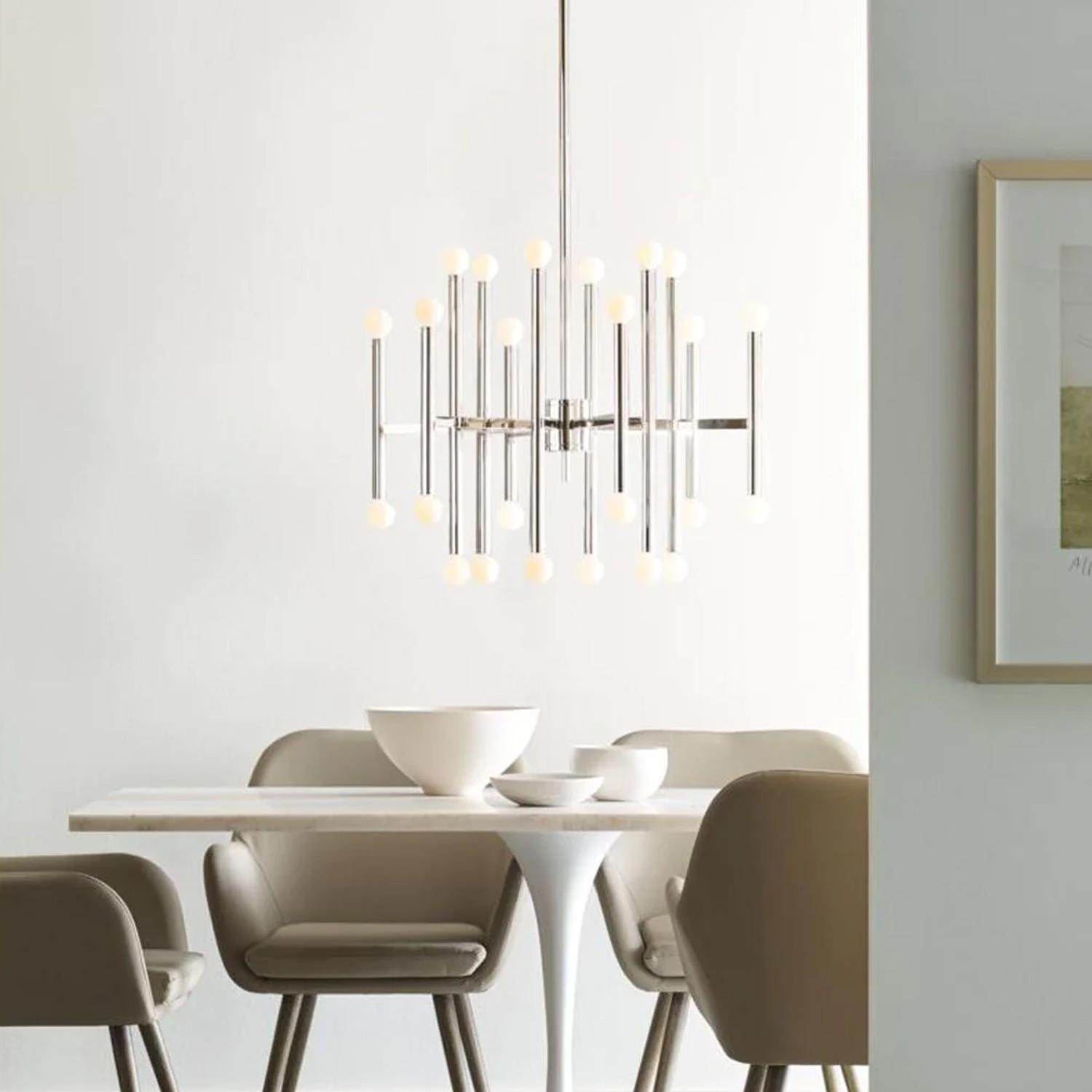 Beckman Chandelier Nickel Polished Nickel - Andrew Martin