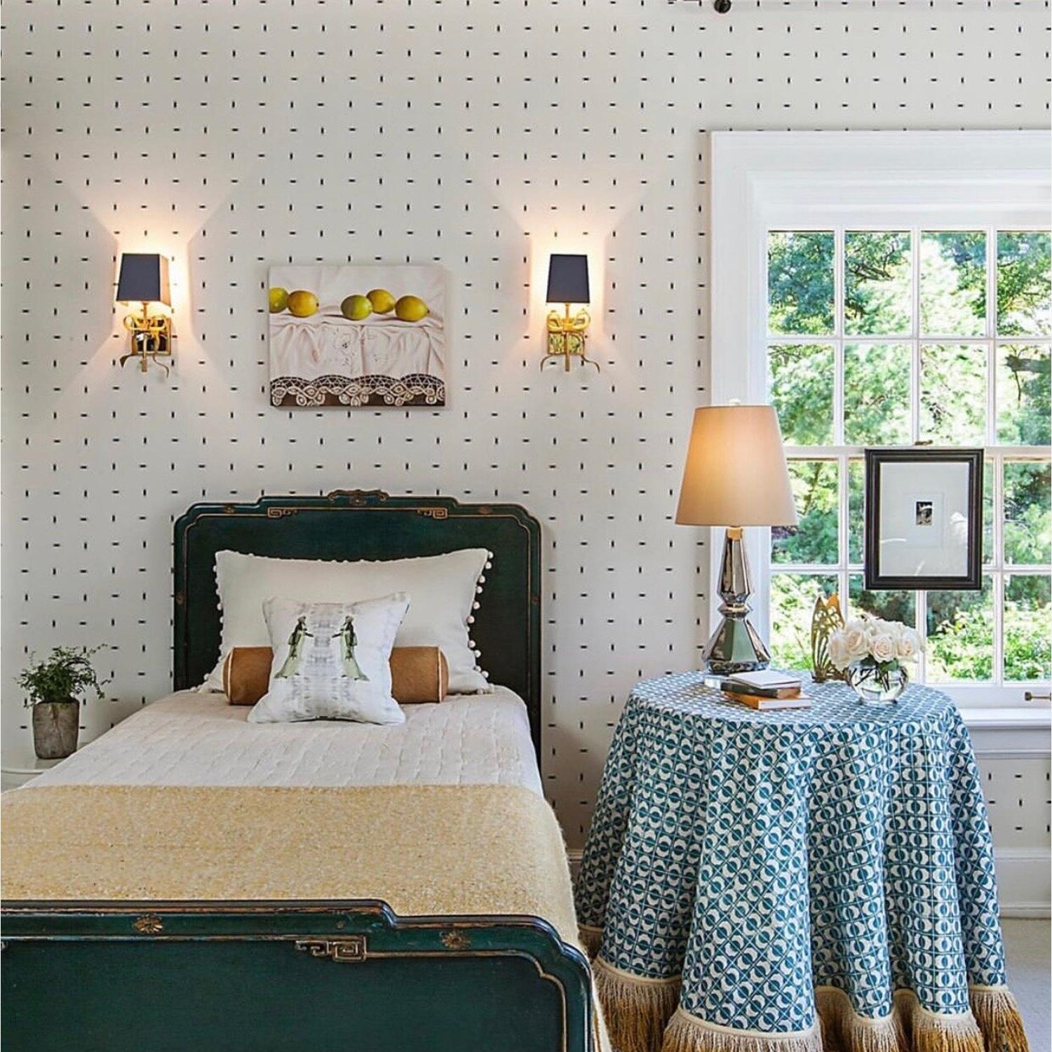 Ellery Wall Light Black Wall Light Soft Brass Black Shade - Andrew Martin