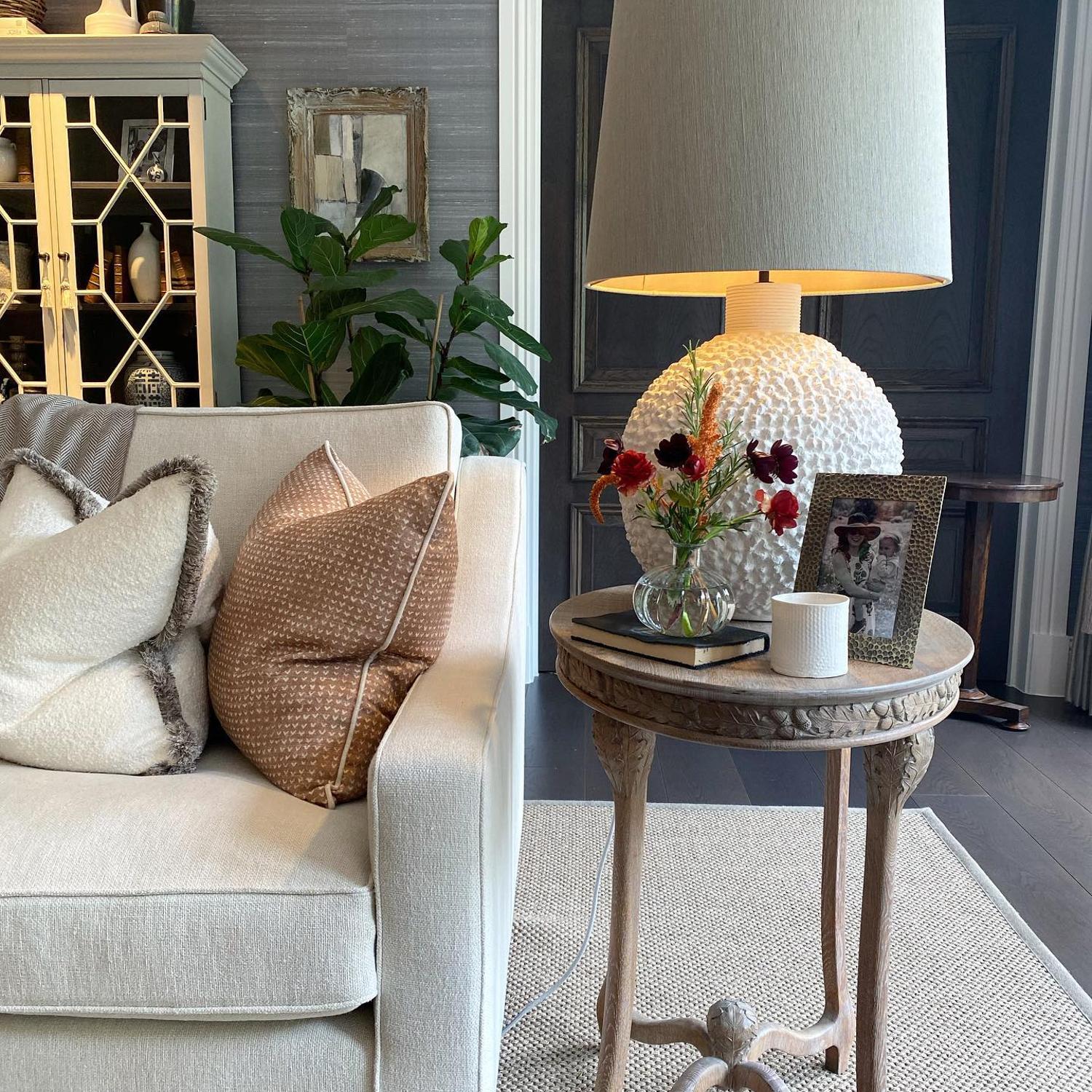 Finch Autumn Sustainable Feather Cushion 55cm X 55cm - Andrew Martin Sophie Paterson Linen Blend Viscose Blend Small Prints