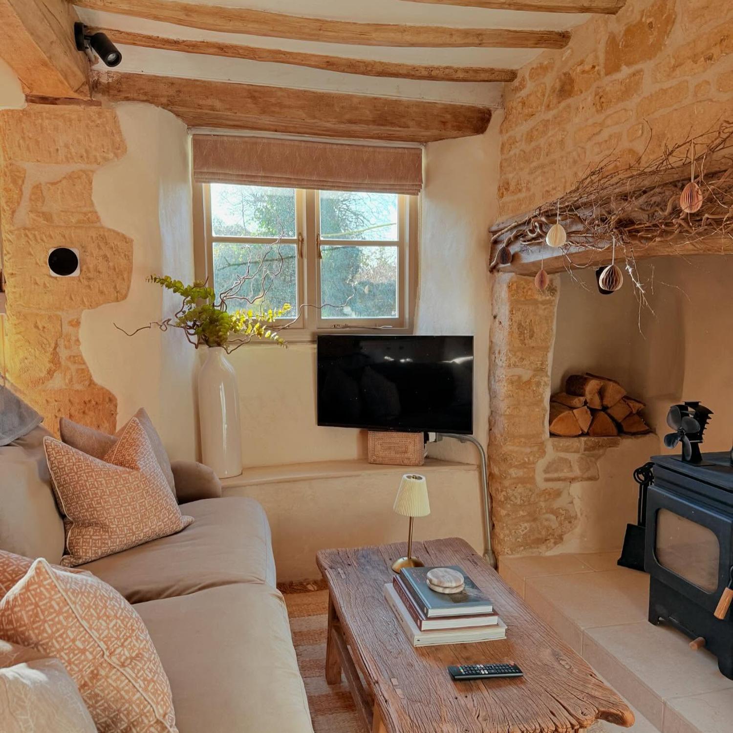 Nest Autumn Sustainable Feather Cushion 55cm X 55cm - Andrew Martin Sophie Paterson Cotton Blend Linen Blend Viscose Blend Wool Blend Geometr