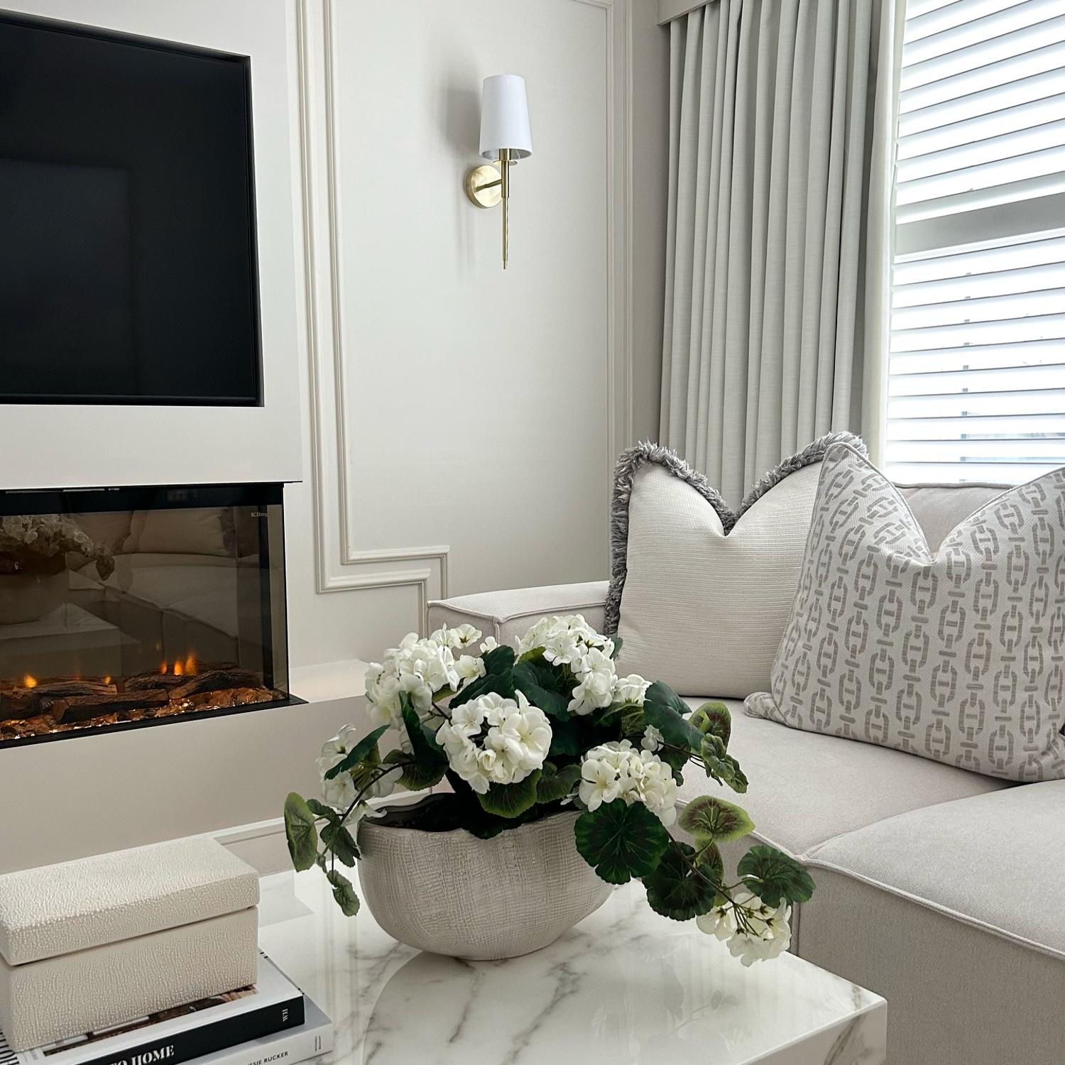 Burlington Cloud Sustainable Feather Cushion - Andrew Martin Sophie Paterson Cotton Blend Linen Blend Geometric