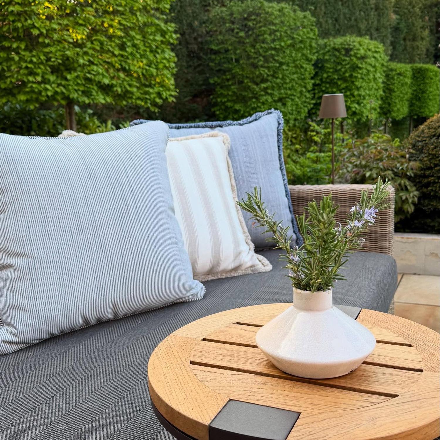 Espadrille Navy Hollowfibre Cushion 55cm X 55cm - Andrew Martin Sophie Paterson Stripe