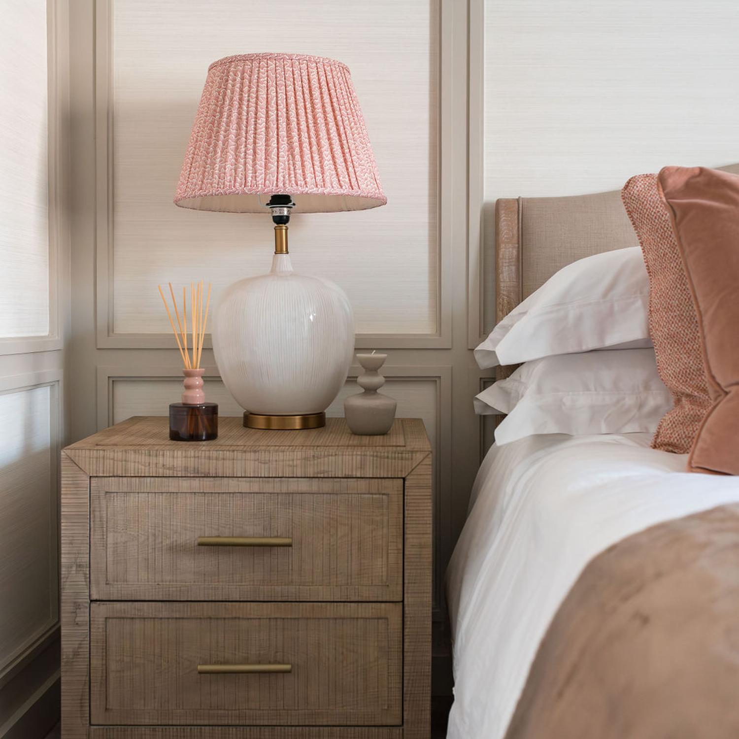 Raffles 2 Drawer Bedside Table Natural Bedside Table - Andrew Martin