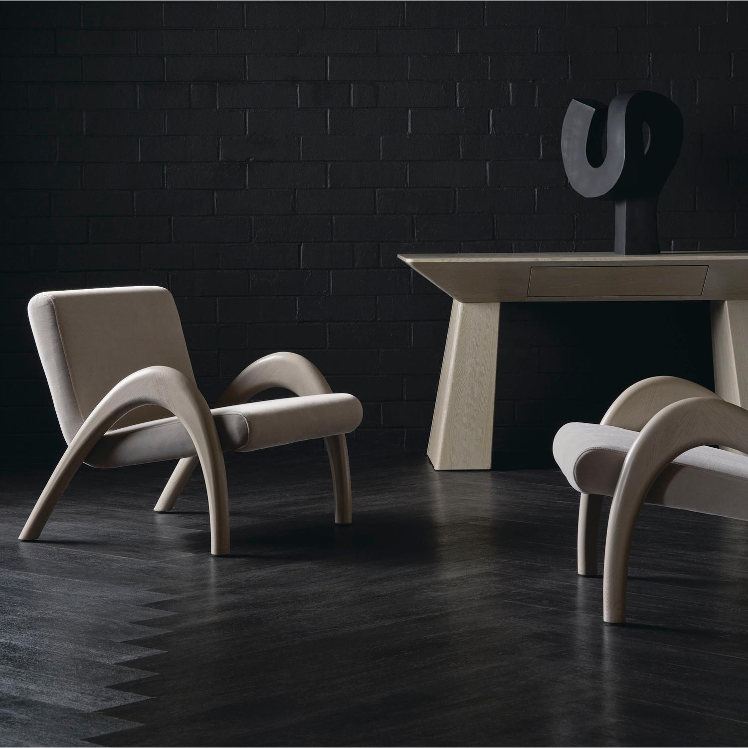 Coco Chair Armchair Grey Light Neutral Silver - Andrew Martin Kelly Hoppen Other Fabric