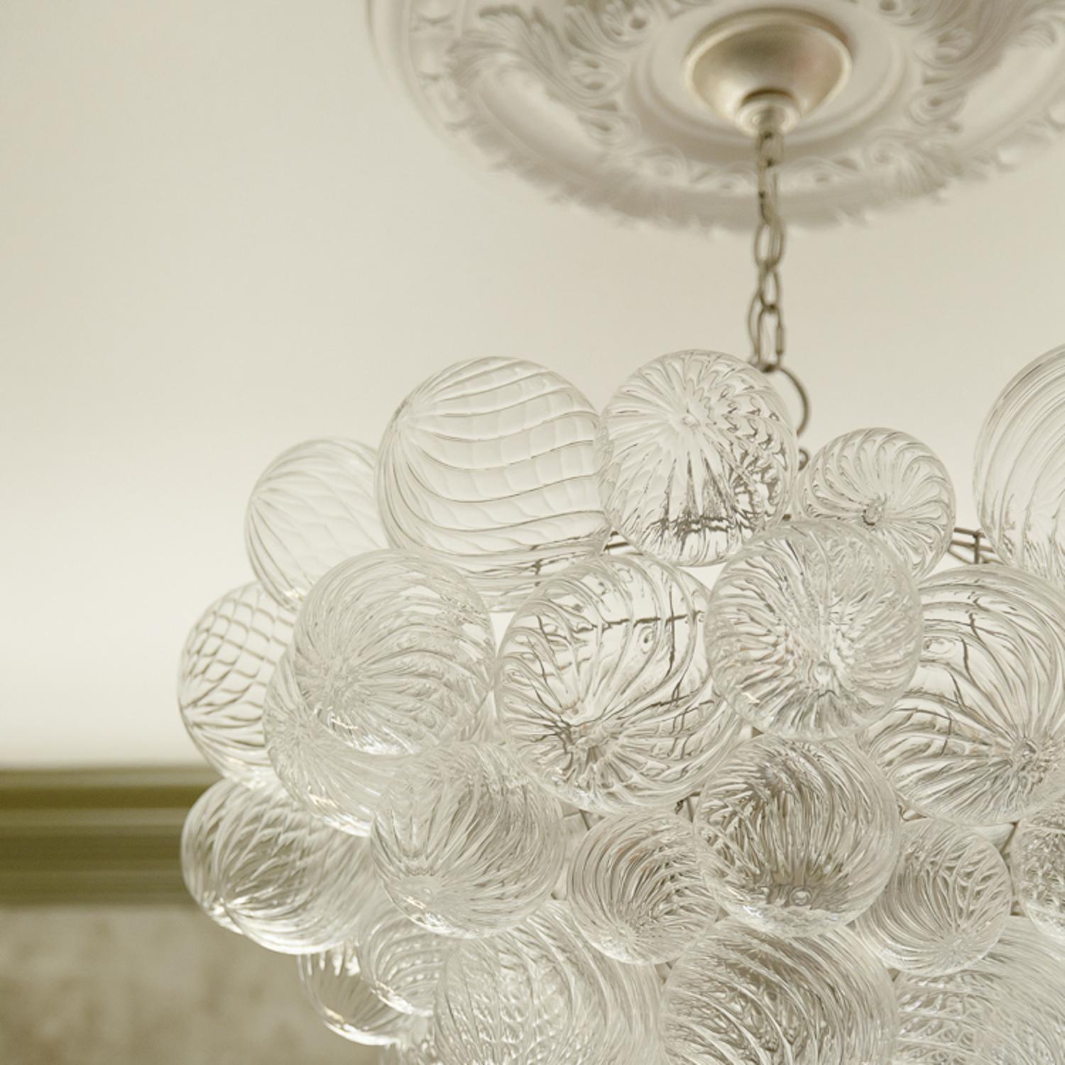 Talia Chandelier Silver Chandelier Large Burnished Silver Leaf - Andrew Martin