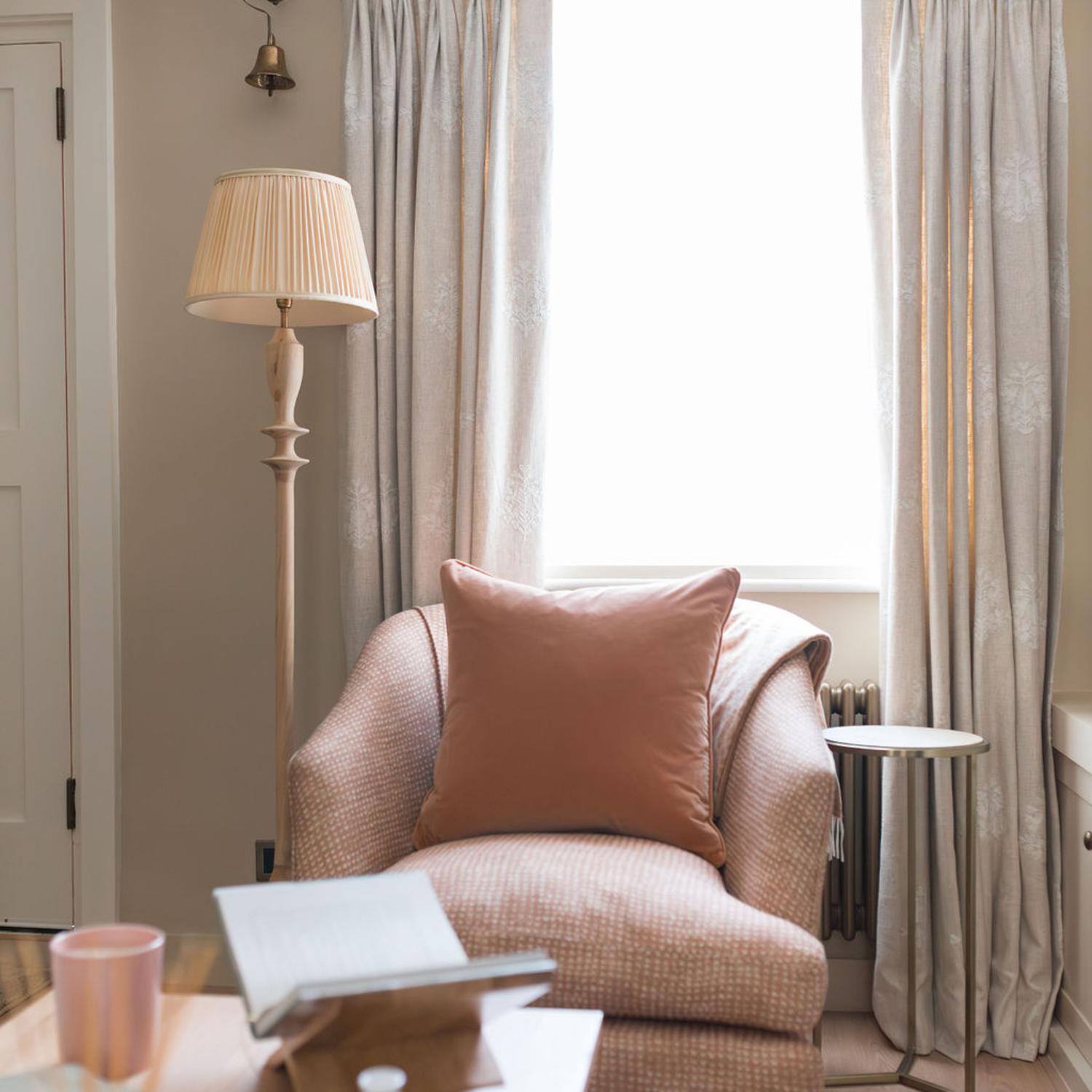 Medici Old Rose Sustainable Feather Cushion - Andrew Martin Eco-conscious Cotton Velvet Plain